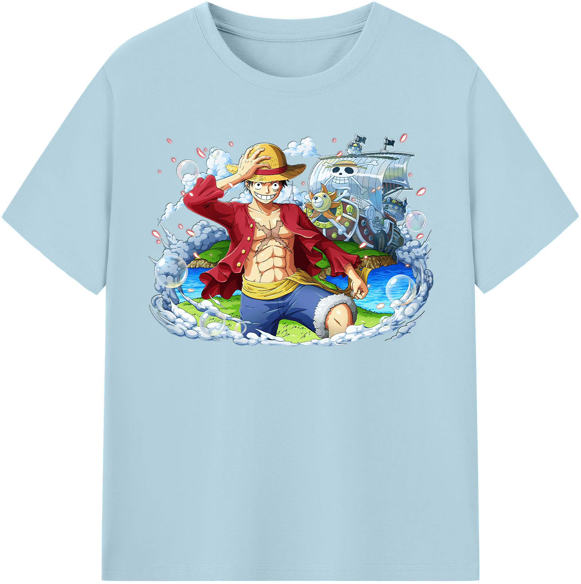 ワンピース モンキー・D・ルフィ ONE PIECE Monkey D. Luffy 綿100％半袖Tシャツ（フロントプリント）